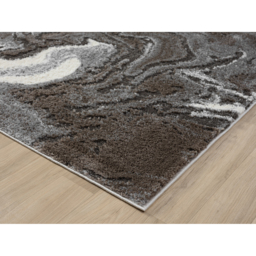 Eleanor Modern Embossed Contemporary Living Room Area Rug - Marble Design Rug - Grey / 80cm - thumbnail 4