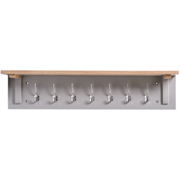 Charnwood Floating Shelf with Steel Metal Hooks - Grey, Brown - thumbnail 3