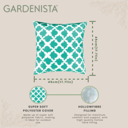 Outdoor Scatter Cushion Garden Furniture Printed Decorative Pillow - Arabesque Green / 45cm / Arabesque Green - thumbnail 4