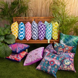 Outdoor Scatter Cushion Garden Furniture Printed Decorative Pillow - Arabesque Green / 45cm / Arabesque Green - thumbnail 2