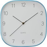 Elko 29cm Dia Square Blue Finish Case Wall Clock - Blue