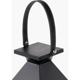 Stainless Steel and Glass Tall Lantern - Black / 93cm - thumbnail 5