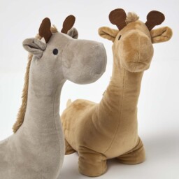 Luxury Fabric Giraffe Doorstop Set of 2 - Brown - thumbnail 3
