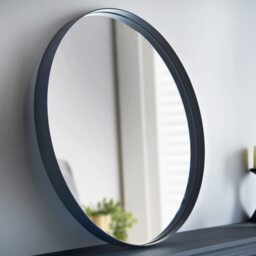 Large Round Deep Frame Wall Mirror - Black - thumbnail 2