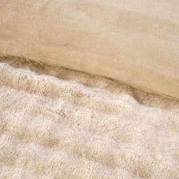 Aurora Faux Fur Duvet Set - Champagne / King - thumbnail 4