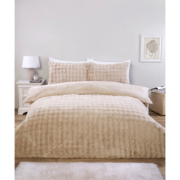 Aurora Faux Fur Duvet Set - Champagne / King - thumbnail 2