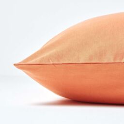 Homescapes Linen Kingsize Pillowcase, Housewife Style - Burnt Orange - thumbnail 2