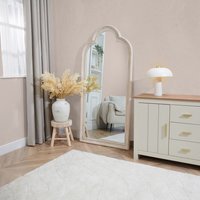 Maeve Washed Wooden Mirror - Wood / 170cm