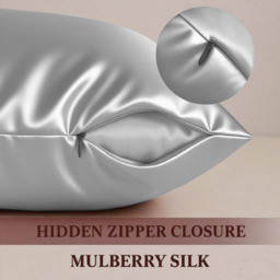 Luxury Silk Housewife Pillowcase - Silver - thumbnail 3