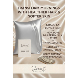 Luxury Silk Housewife Pillowcase - Silver - thumbnail 2