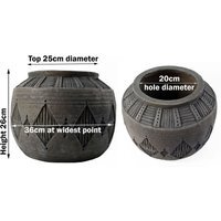 Luxury Indoor Planter Cachepot - Grey / 36cm
