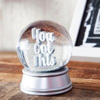 You Got This Novelty Glitter Snow Globe Ornament - Silver