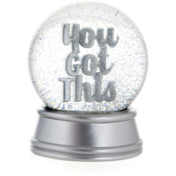 You Got This Novelty Glitter Snow Globe Ornament - Silver - thumbnail 3