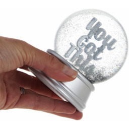 You Got This Novelty Glitter Snow Globe Ornament - Silver - thumbnail 2