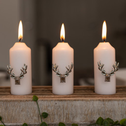 3 Piece Stag Candle Pins  - Silver - thumbnail 2