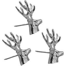 3 Piece Stag Candle Pins  - Silver - thumbnail 5