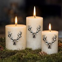 3 Piece Stag Candle Pins  - Silver