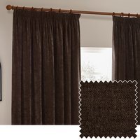 Heavy Chenille Velvet Pencil Pleat Curtains - Brown / 168cm / 229cm - image 1
