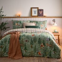 Brushed Cotton Duvet Cover Set - Oak Green - thumbnail 1