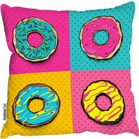 Set Doughnut Sweet Food, Donut Cartoon Pop Art Style Outdoor Cushion - Pink / 60cm - thumbnail 1