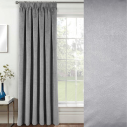 Oxford Grey Blackout Velvet Supersoft Tape Top Single Door Curtain - Grey - thumbnail 5