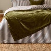 Heavy Chenille Velvet Throw - Olive / 180cm
