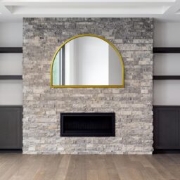 The Arcus Gold Metal Framed Arched Wall Mirror - Gold - thumbnail 2