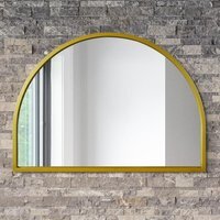 The Arcus Gold Metal Framed Arched Wall Mirror - Gold