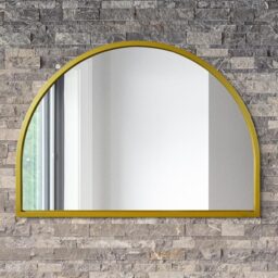 The Arcus Gold Metal Framed Arched Wall Mirror - Gold - thumbnail 3