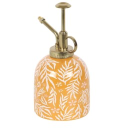 Sunny Leaf Print Ceramic Plant Mister For Indoor Gardens - Orange - thumbnail 2