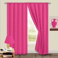 Plain Light Reducing Curtain Pair - Fushia / 66in / 72in