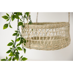 Natural Elements 2-Tier Natural Seagrass Hanging Planter - Brown - thumbnail 3