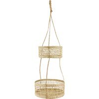 Natural Elements 2-Tier Natural Seagrass Hanging Planter - Brown