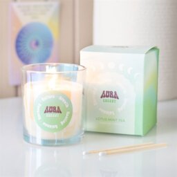 Aura Energy Lotus Mint Tea Iridescent Candle Uplifting Scent - Green - thumbnail 2