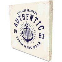 'Authentic Nautical' Graphic Art on Canvas - Blue / 46cm - image 1