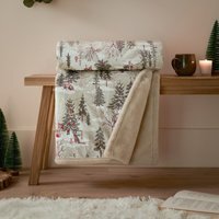 Forest Festivities Faux Fur Throw - Natural