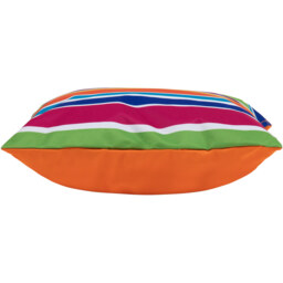 Technicolour Striped Print Outdoor Cushion (Set of 2) - Orange - thumbnail 3