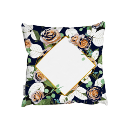 Decorative Flowers On Navy Background Outdoor Cushion - Blue / 60cm - thumbnail 2