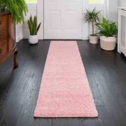 Soft Value Shaggy Rug - Baby Pink / 135 x 135cm - thumbnail 3