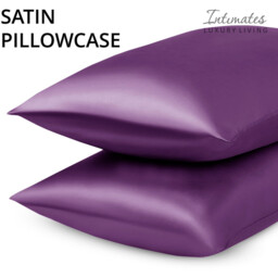 Silk Satin Pillowcase Pair - Purple - thumbnail 2