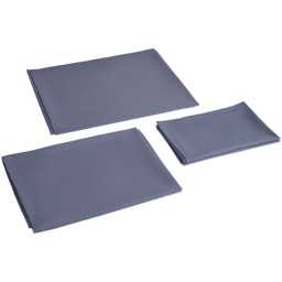 Queen Size Duvet Cover and Flat Sheet Set with 2 Pillowcases - Silver-Grey - thumbnail 4