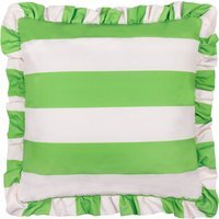 Palm Royale Stripe Ruffle Printed Outdoor Cushion Cover - Green