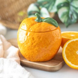 Ceramic Fruit Shape Jar and Candle - Orange - thumbnail 3