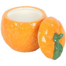 Ceramic Fruit Shape Jar and Candle - Orange - thumbnail 5