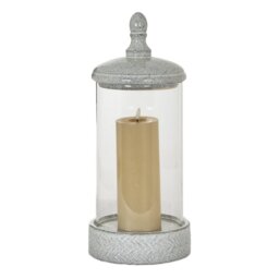 Sona Large Hurricane Lantern with Lid Elegant Candle Display - White - thumbnail 4