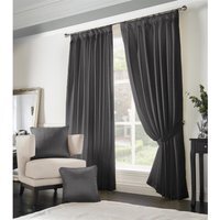 Adiso Pencil Pleat Taped Top Curtains - Charcoal / 229cm / 183cm