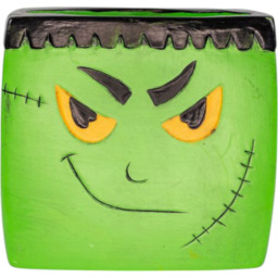 Ceramic Halloween Frankenstein Square Planter  - Green - thumbnail 2