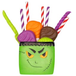 Ceramic Halloween Frankenstein Square Planter  - Green - thumbnail 4