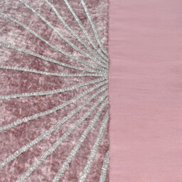 Luxury Crushed Velvet Diamante Starburst Duvet Cover and Pillowcase Set - Pink / Single - thumbnail 4