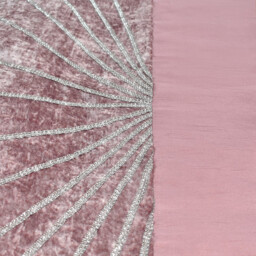 Luxury Crushed Velvet Diamante Starburst Duvet Cover and Pillowcase Set - Pink / Single - thumbnail 3